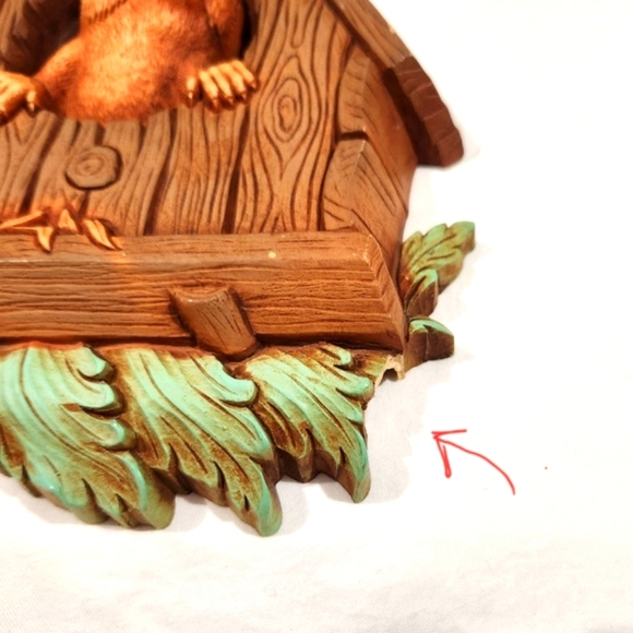 Vintage Homco Woodland Wall Plaques Decor 70s Cottagecore Raccoon & Chipmunks - Picture 11 of 16